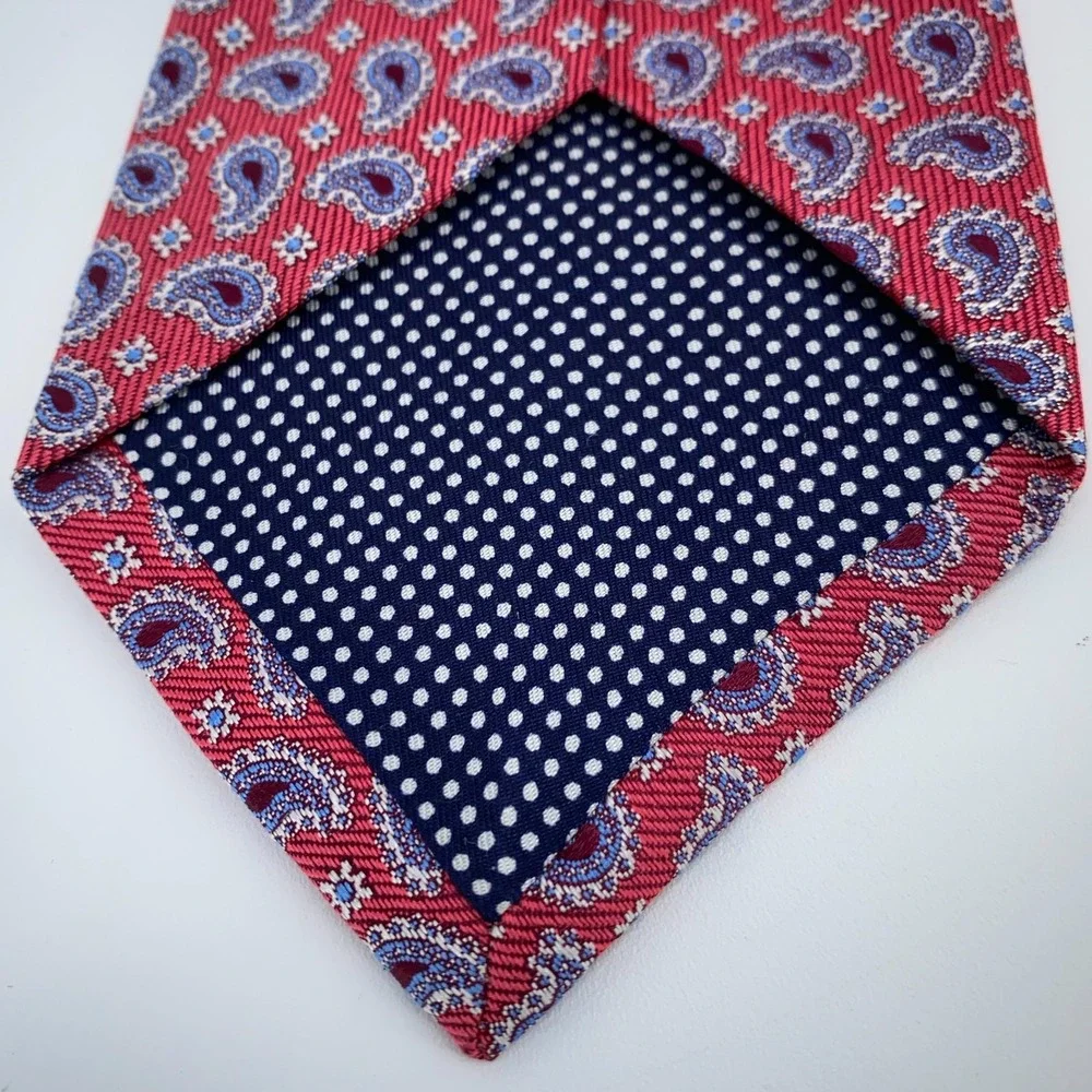 Eton Tie Mens One Size Colorful Paisley Silk Classic Necktie England‎ Made